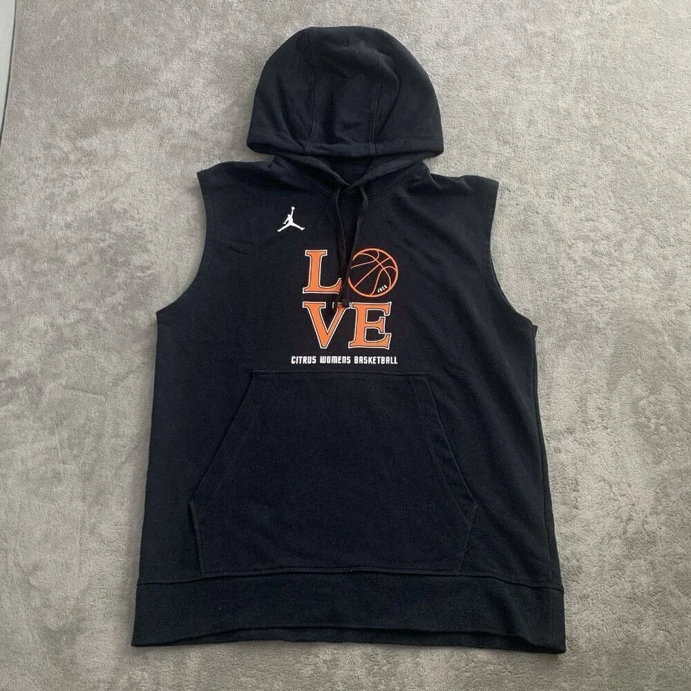Air Jordan Hoodie Mens Medium Citrus College Womens Basketball Sleeveless JUCO
